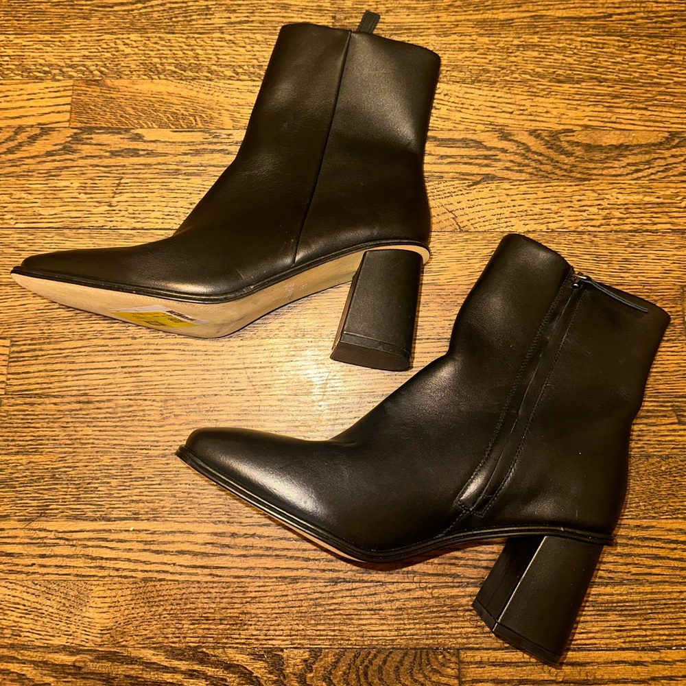 Splendid Faux Leather Black Block Heel Boot